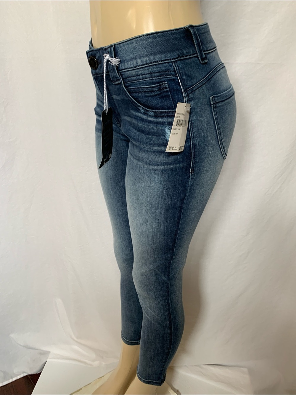 DEMOCRACY Jeans Women’s Tummy Control Size 4 Petite Mid Wash Skinny Jeans NWT - Picture 4 of 7